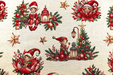 Glitzer Gobelin - Santas Elfen 
