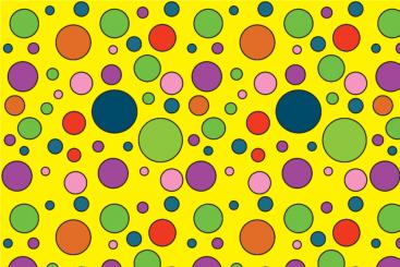 Satin - Colourful Dots Gelb
