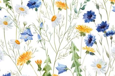 Voile-Stoff - Frühlingswiese 