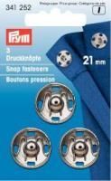 Annäh-Druckknöpfe 21 mm Silber- 3 Stück 