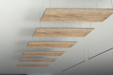 Akustikpaneel Decke - Holzdielen - inkl. Befestigung - 120 x 50 cm 