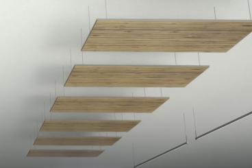 Akustikpaneel Decke - Holz-Paneele - inkl. Befestigung - 120 x 50 cm 