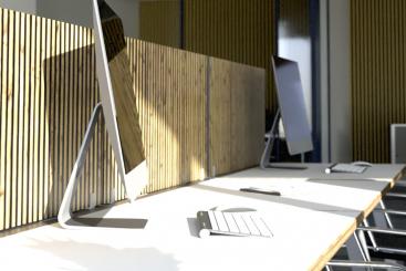 Akustikpaneel Tisch - Holz-Paneele - inkl. Befestigung - 120 x 50 cm 