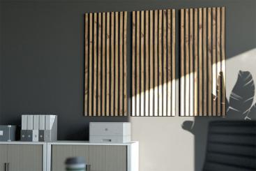 Blue Fiber Akustikpaneel Wand - Holz-Paneele - inkl. Befestigung - 120 x 50 cm 