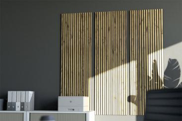 Akustikpaneel Wand - Holz-Paneele - inkl. Befestigung - 160 x 50 cm 