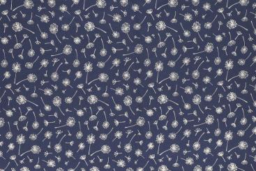 Baumwollstoff Pusteblume – Nachtblau 