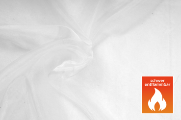 Organza - permanent schwer entflammbar - 300 cm Weiß