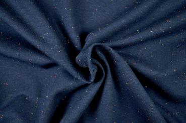 Jersey-Stoff Flanell - gesprenkelt - Dunkelblau 