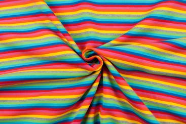 Jersey-Stoff - Streifen - Bunt 