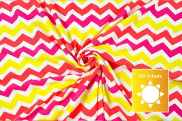 Badeanzugstoff - Zick-Zack - Neon 