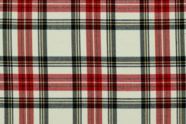 Bekleidungsstoff Edinburgh - Creme/Rot 