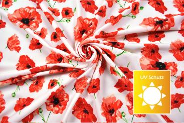 Badeanzugstoff - Mohnblüten 