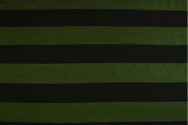 Jersey-Stoff Viskose - Ringel - Waldgrün/Schwarz 