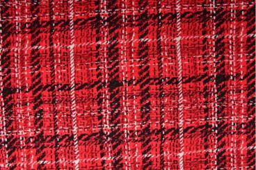 Jersey-Stoff Viskose - Strick-Look kariert 