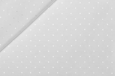 Jacquard-Taft Premium - Tupfen - Weiß 