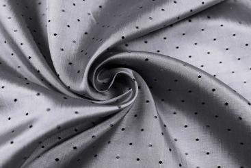 Jacquard-Taft Premium - Tupfen - Silber 