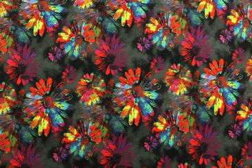 Alpen-Fleece Digitaldruck - Blüten-Kunst 