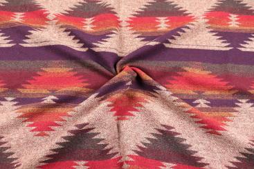 Boho-Jacquard - Poncho Style - Rot 