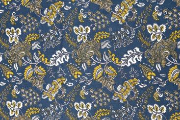 Viskosestoff - Tropic Leaves - Petrol 