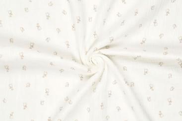 Double Gauze - Simple Birds - Off White 