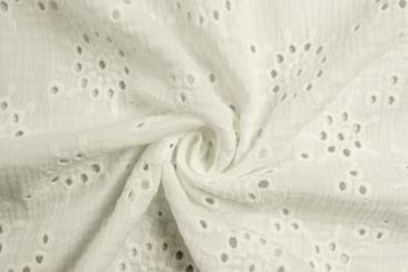 Double Gauze Lochstickerei - Sissy - Off White 