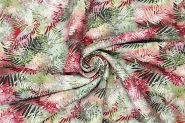 Viskose-Plisseejersey - Tropical Leaves 