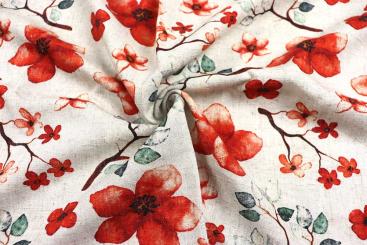 Viskose-Leinen Superprint - Florence Rouge 