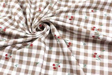 Jersey-Stoff mit kariertem Digitaldruck 