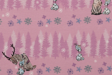 Jersey-Stoff mit Frozen-Motiv - Rosa 