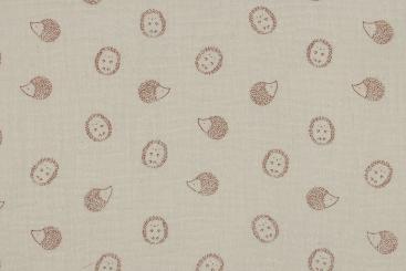 Musselin-Stoff mit süßen Igeln 