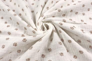 Musselin-Stoff mit kleinen Pfoten 