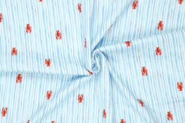 Musselin-Stoff mit kleinen Hummern 