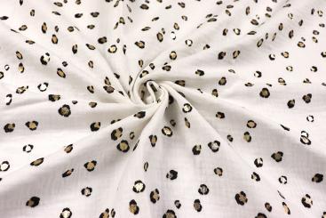 Musselin-Stoff mit glänzendem Leomuster 