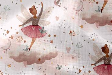 Musselin-Stoff Digitaldruck - Fairy 