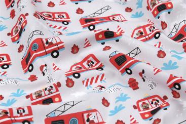 Kinderstoff - Hunde-Feuerwehr 