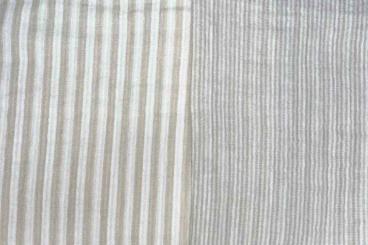 Doubleface Musselin-Stoff mit Streifen - Natur 