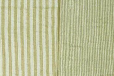 Doubleface Musselin-Stoff mit Streifen - Salbei 