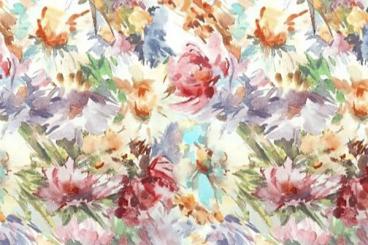 Viskosestoff mit malerischen Blumenmuster 