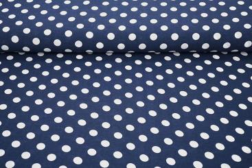 Gewaschener Viskosestoff Navy Dots 