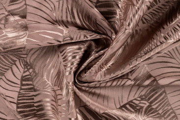 Viskose-Jacquard mit glänzenden Blättern 