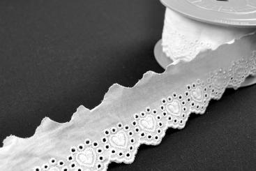 Wäschespitze Hearts - 50 mm breit - Meterware 