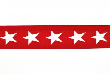 Gummiband - Stars - 40 mm - Rot 