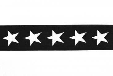 Gummiband - Stars - 40 mm - Schwarz 