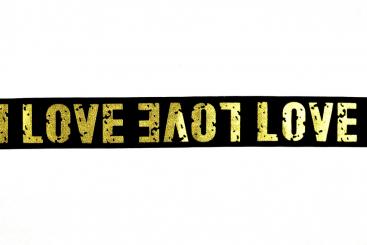 Gummiband - Liebe - 4 cm - Gold 