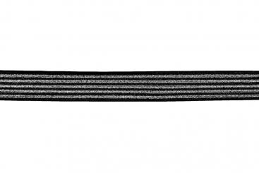 Gummiband-Meterware - Silber-Glitzer - 25 mm 