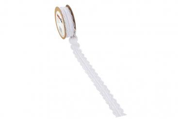 Spitzenband - 28 mm - Meterware - Weiß 