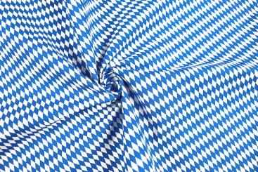 Baumwollstoff Bayern - Raute - Weiß/Blau 