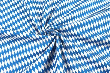 Baumwollstoff Bayern - Große Raute - Weiß/Blau 