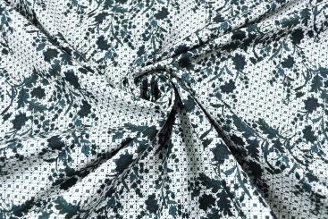 Trachtenstoff Baumwolle - Ranken - Nachtblau 