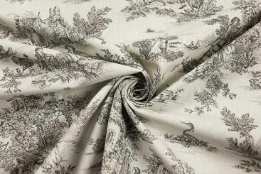 Baumwollstoff Toile - Erntedank - 280 cm- Grau 